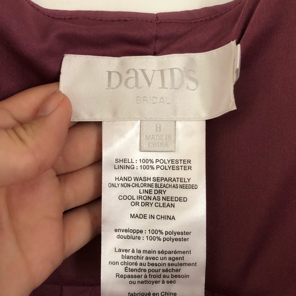 David’s Bridal Long Georgette Wrap Bridesmaid Dress: Chianti - Picture 2 of 6